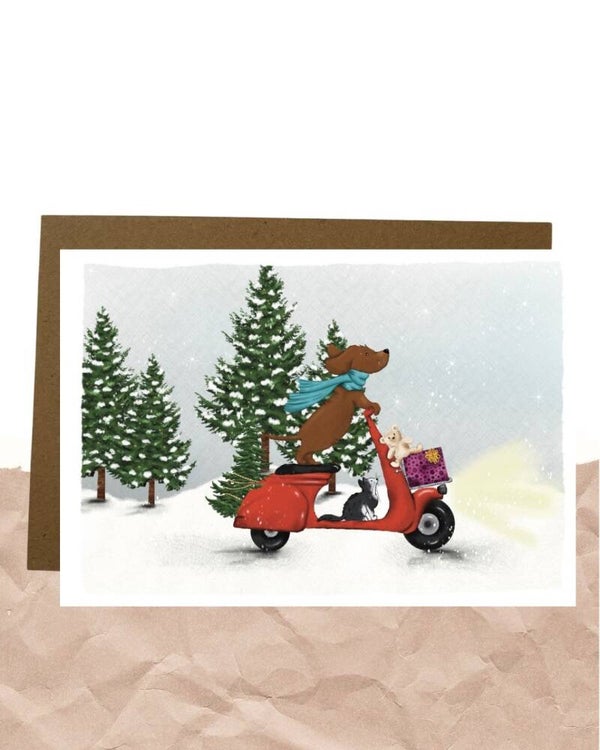 Postkaart - Snow scooter
