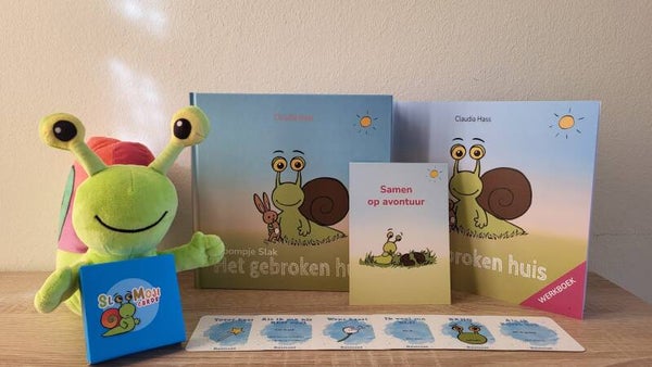 Scheidingspakket kind | Boek, werkboek & knuffel en gesprekskaarten