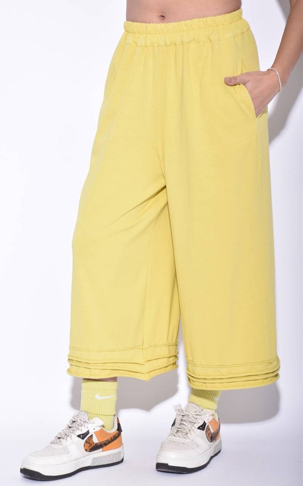 cropped layered pants