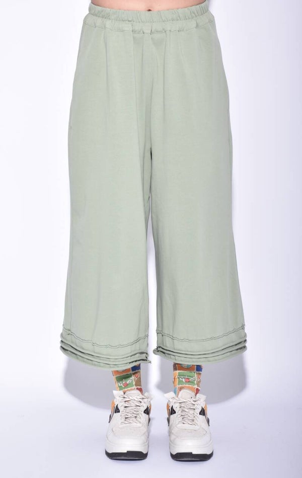 cropped layered pants