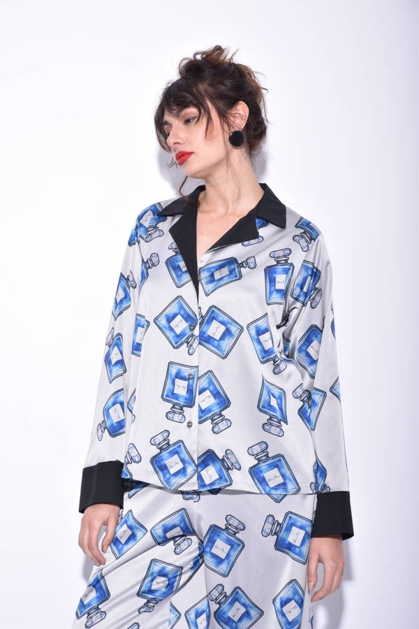perfume pyjama saten shirt