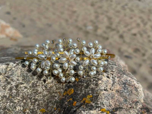 Miah - Pearl & Rhinestone Side Tiara