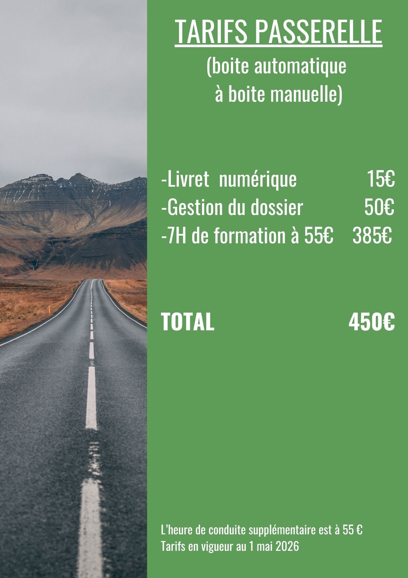 Passerelle boite manuelle