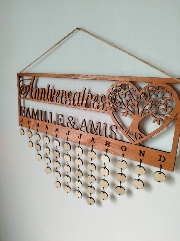 Calendrier anniversaires Famille & Amis