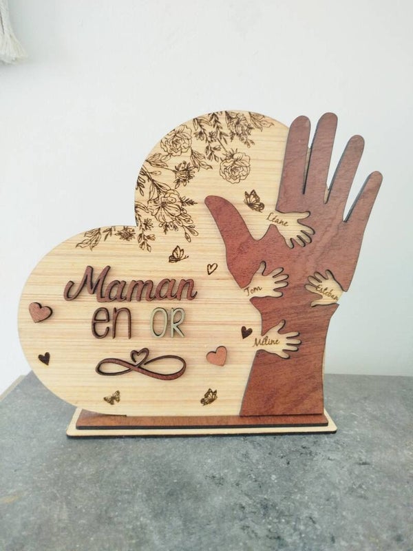 ✨Cadeau personnalisé "Maman en Or" – Jusqu’à 8 prénoms✨