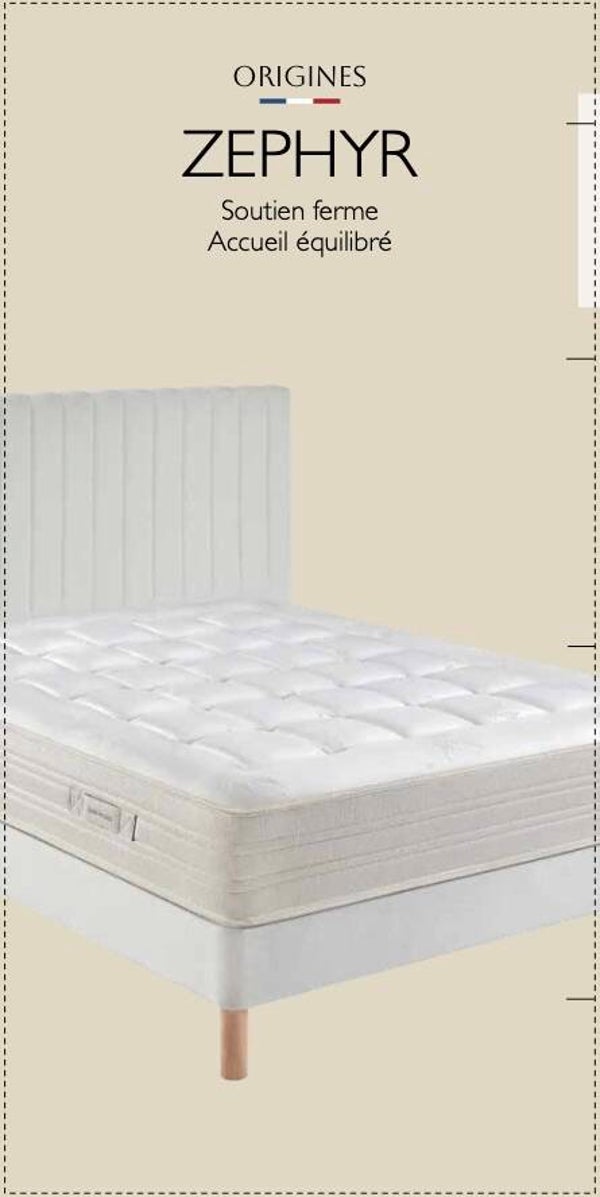 Ensemble ZEPHIR :  Matelas + Sommier + Pieds
