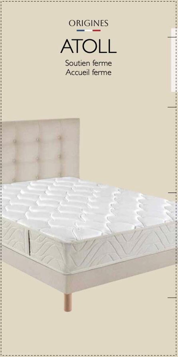 Ensemble ATOLL :  Matelas + Sommier + Pieds