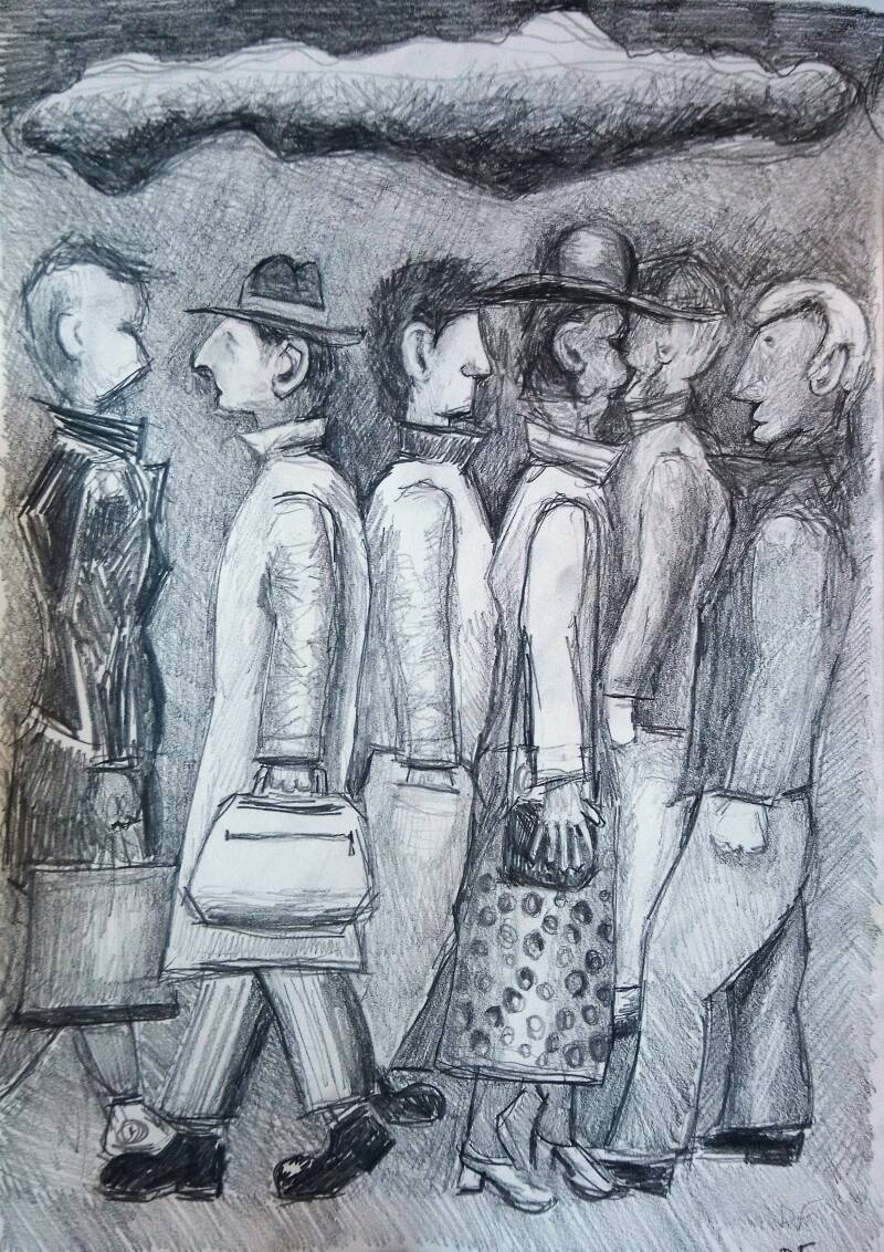 mensen tekening straatbeeld kunst