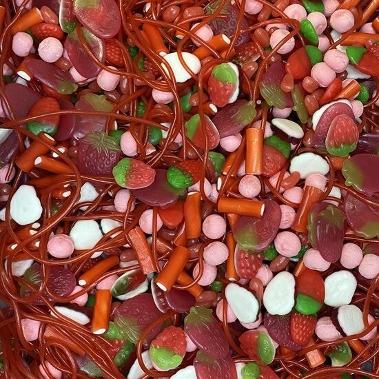 Roze snoepmix aardbei