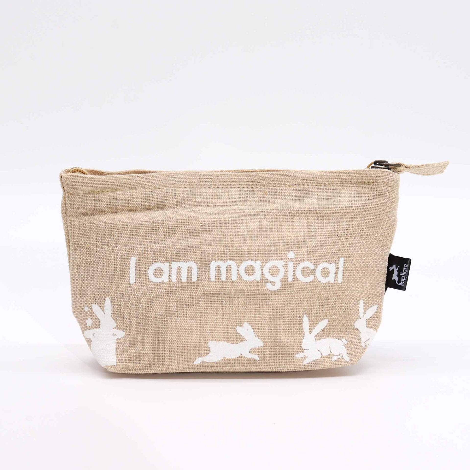 I am Magical Hop Hare Jute Pouch
