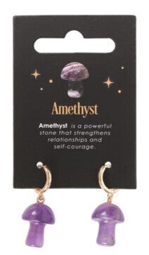 Amethyst Mushroom Gemstone Earrings