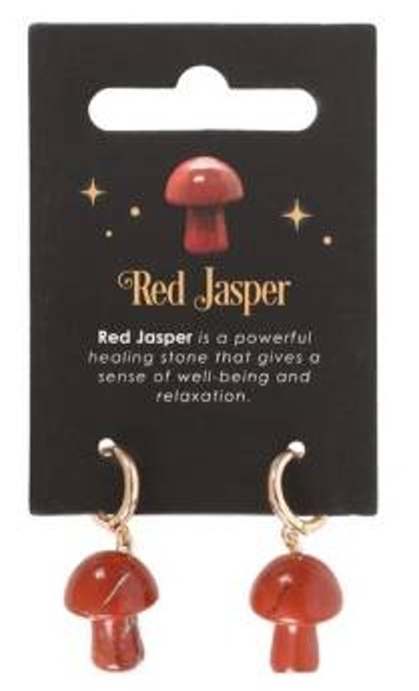 Red Jasper Crystal Mushroom earrings