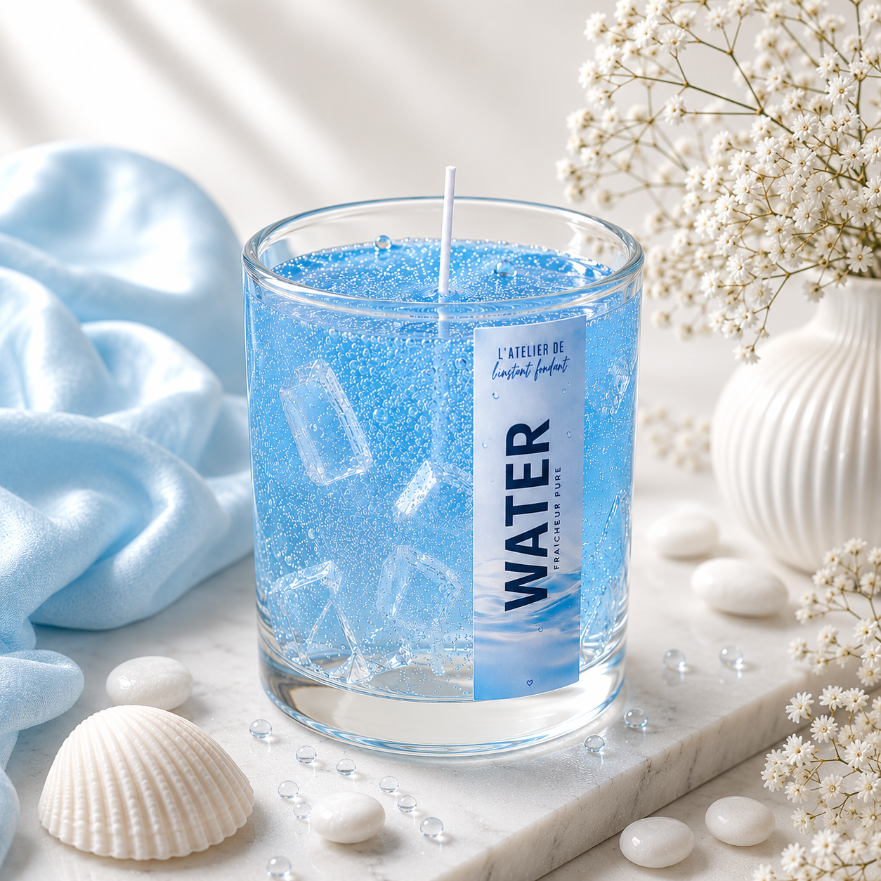 💙 Bougie Water - Senteur Musc ou Musty