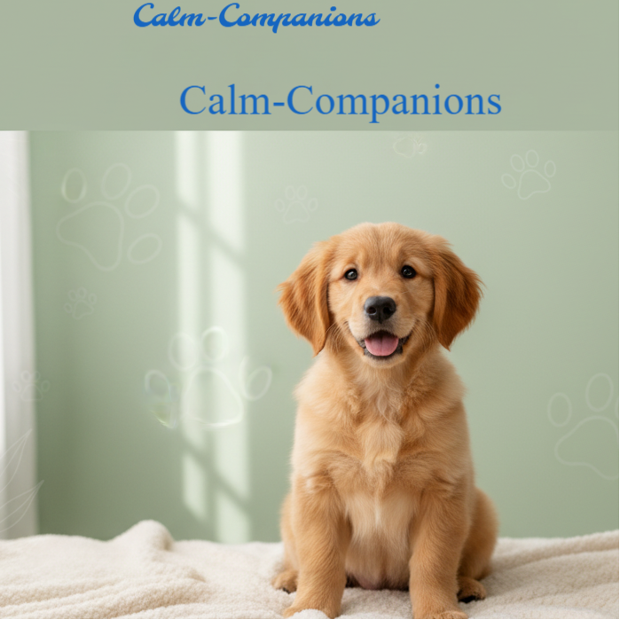 Golden retriever puppy sitting indoors for puppy settle-in checklist