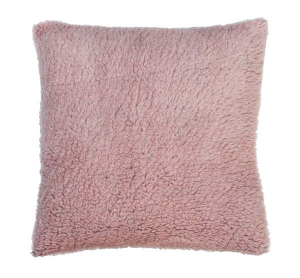 Kussen teddy oud roze 46x46cm