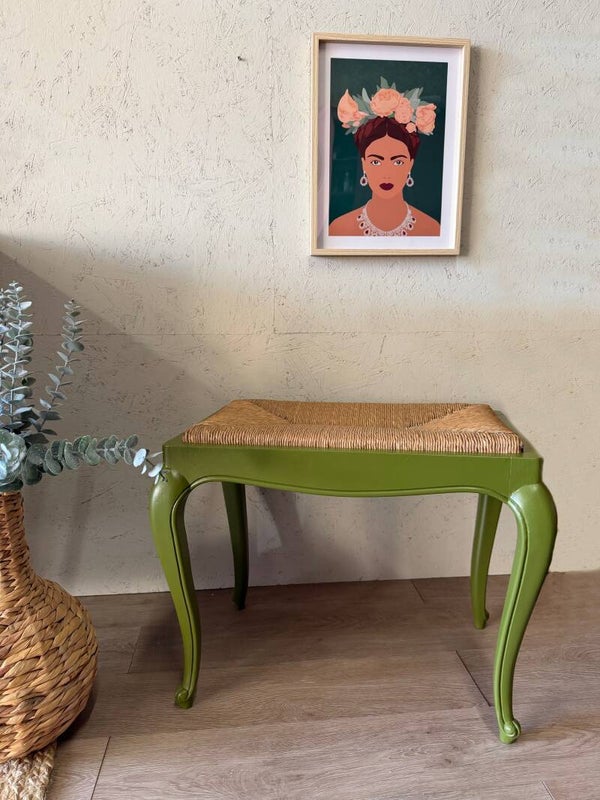 Vintage krukje met gevlochten rotan