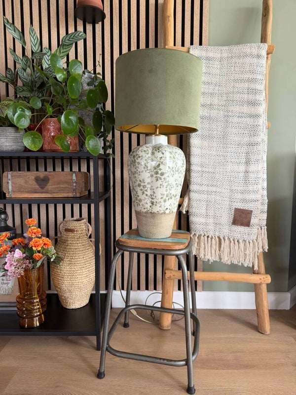 Groene lamp met velvet kap