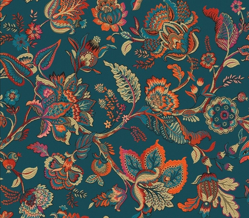 Lampenkap op maat met deze Inaya Bleu jacquardstof