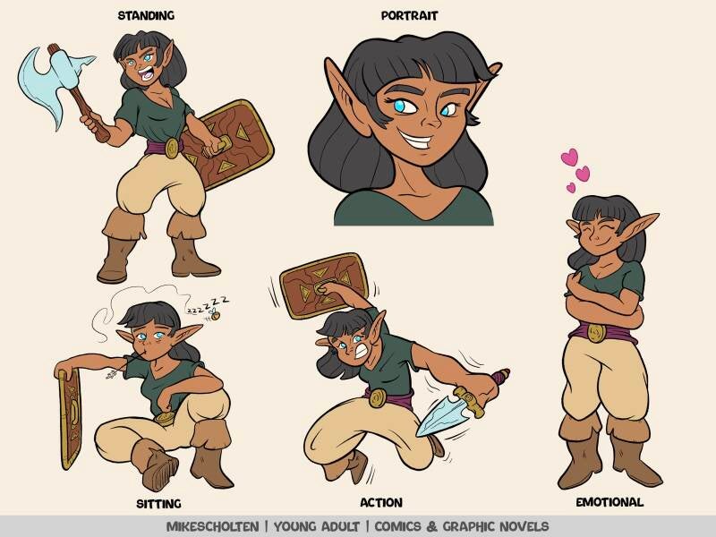 Character sheet Kira flat color