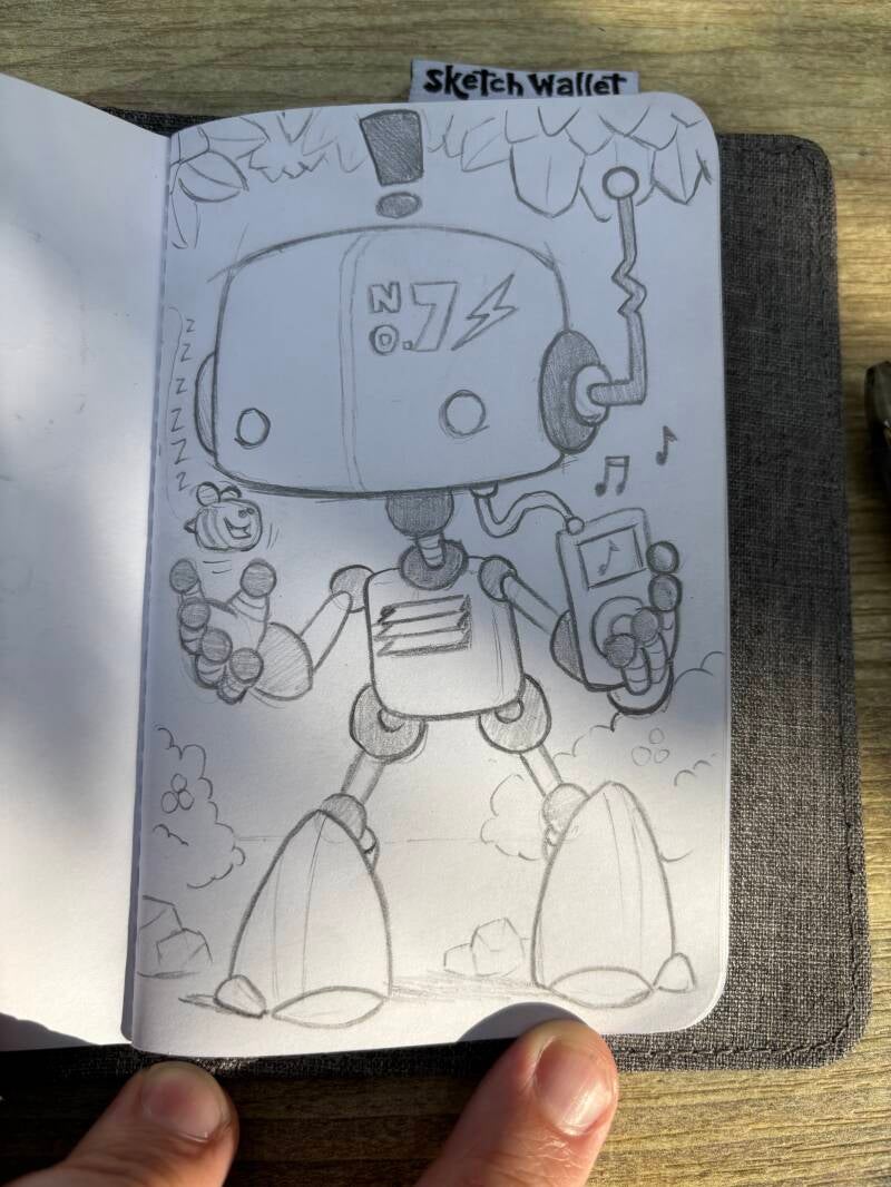 Robot iPod schets