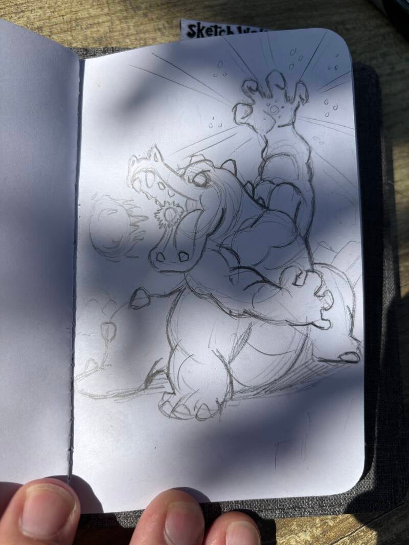 Mini godzilla schets