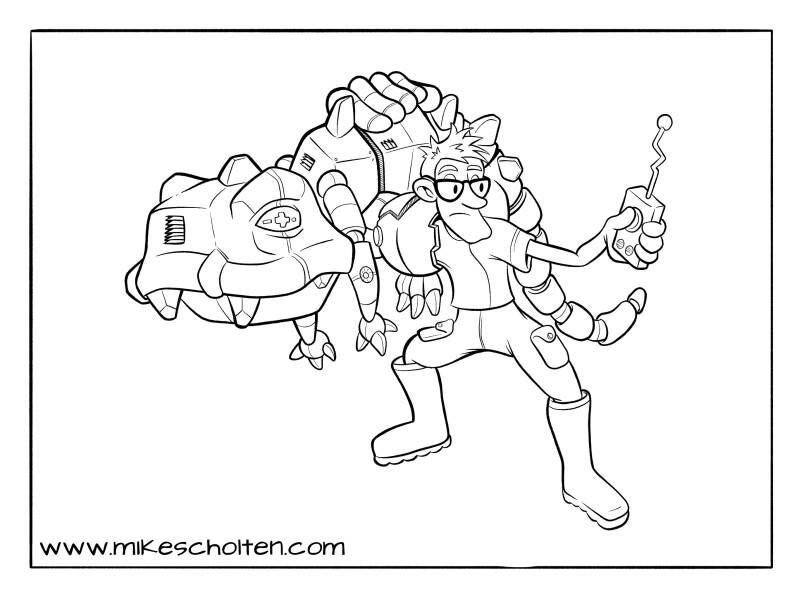 Kleurplaat Techneut Dinobot