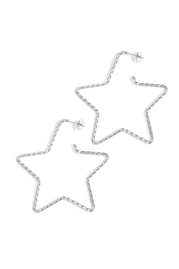 Oorbellen big star - Zilver