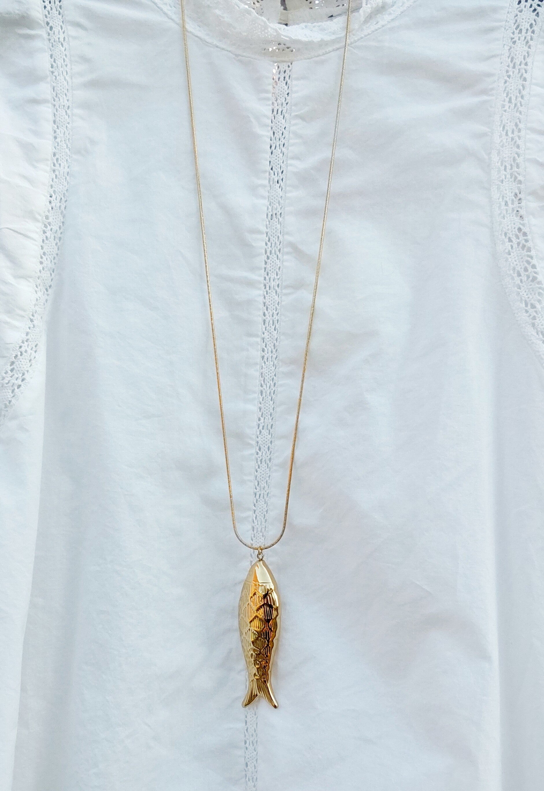 Lange ketting vis - goud