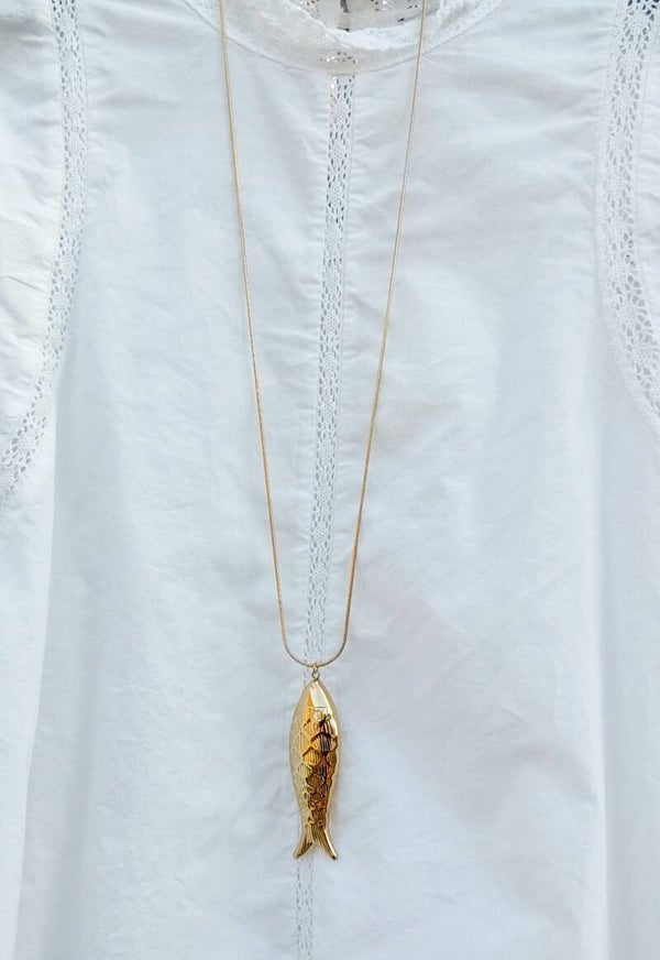 Lange ketting vis - goud