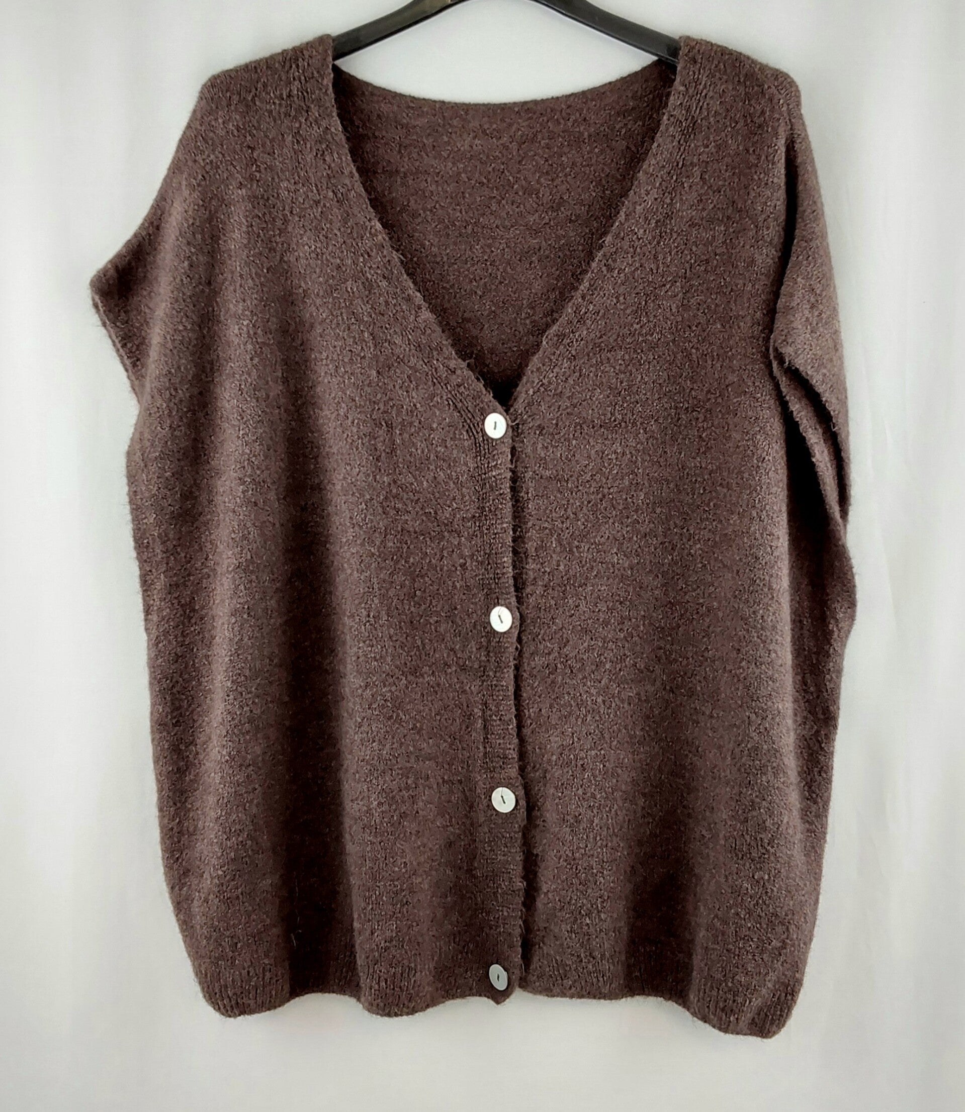 Oversized sleeveless cardigan - Chocolat