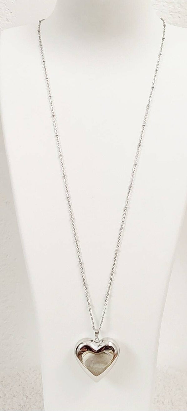 Lange ketting hart - Zilver