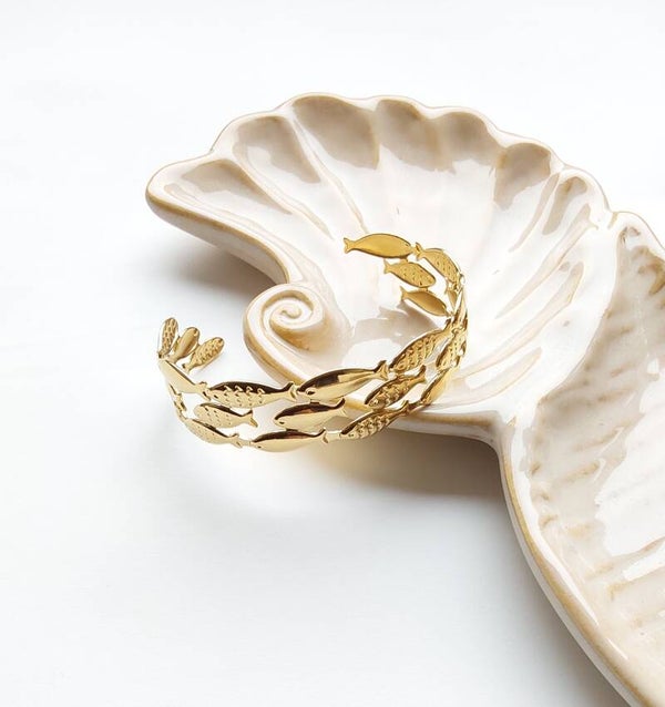 Armband bangle vissen - Goud