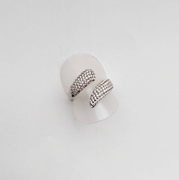 Ring drops strass - Zilver