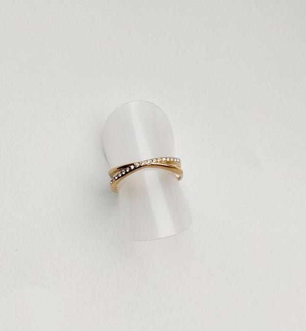 Ring cross strass - Goud