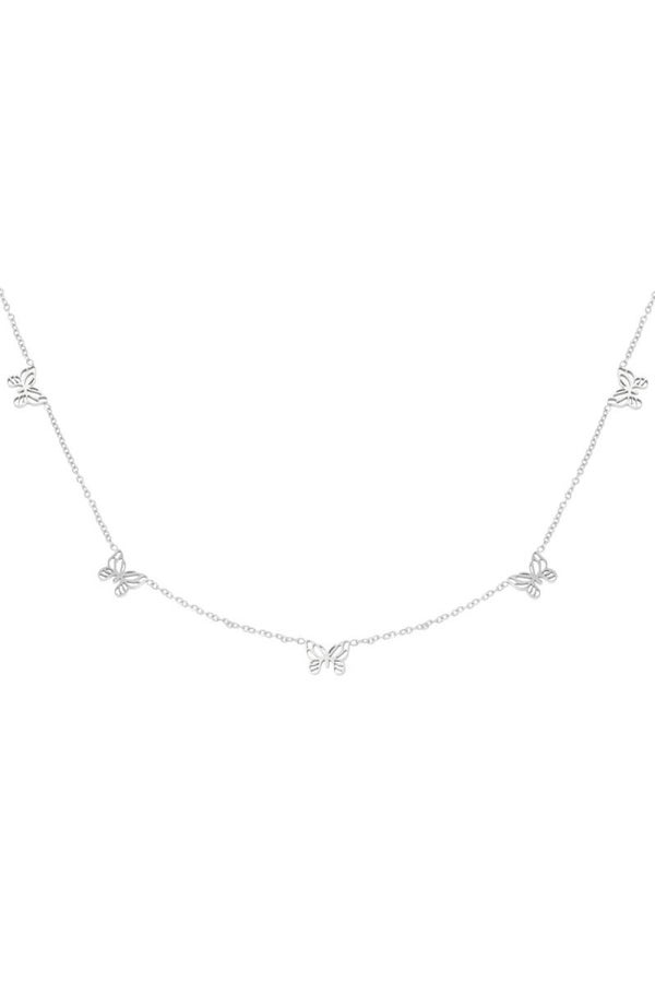 Ketting vlinders - Zilver