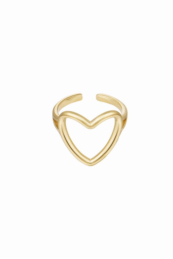 Ring open hart - Goud
