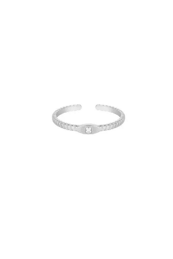 Ring fijn strass - Zilver