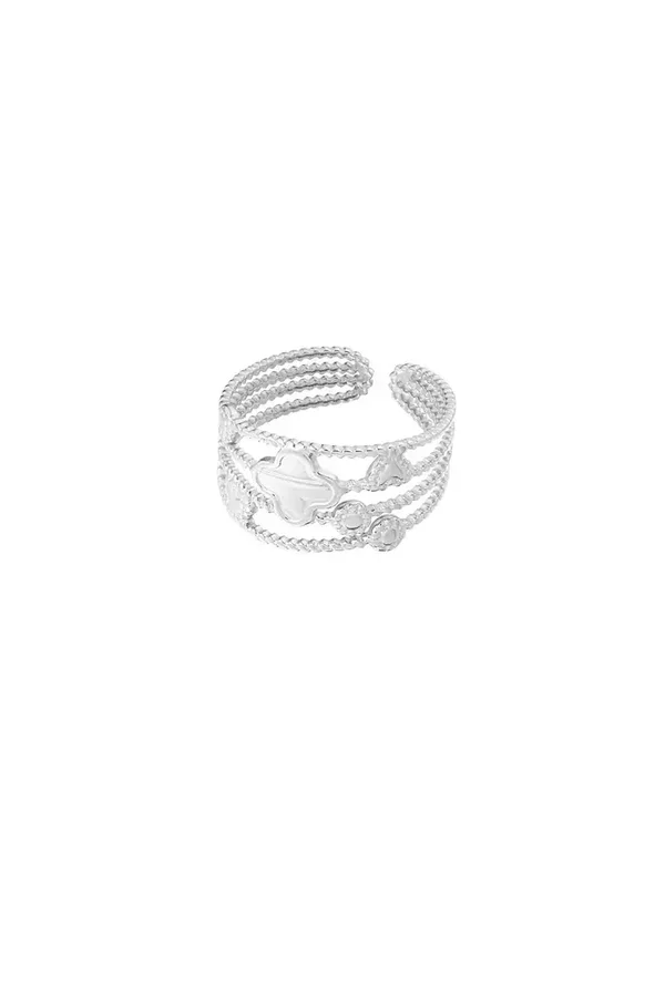 Ring 4 laags klaver - Zilver