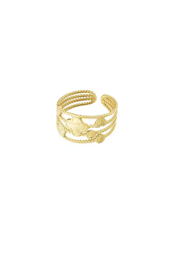Ring 4 laags klaver - Goud