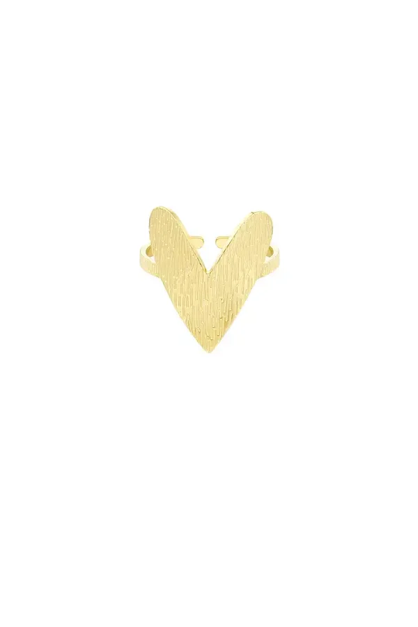 Statement ring vol hart - Goud