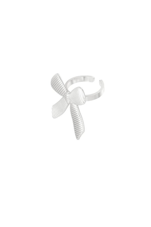 Statement ring strik - Zilver