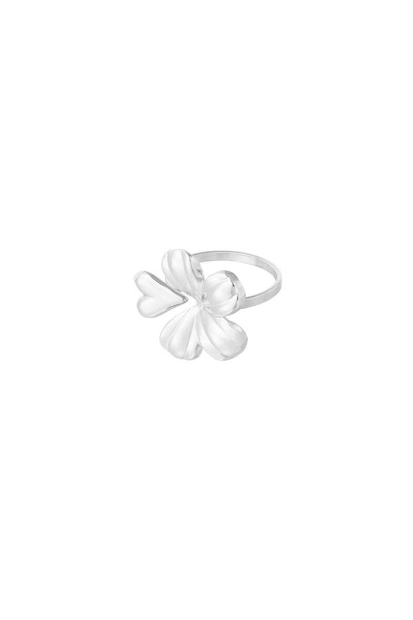 Ring bloem hart - Zilver