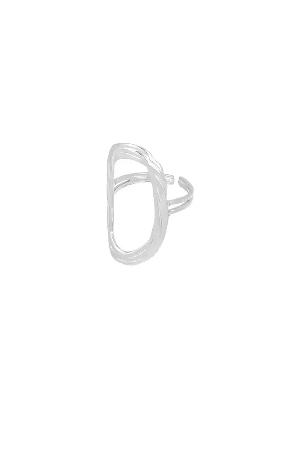 Statement ring ovaal - Zilver