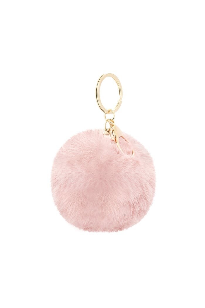 Sleutelhanger / tashenger fluffy bal - Lichtroze