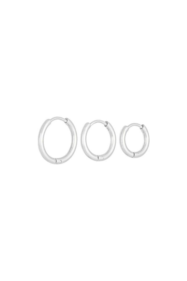 Oorbellen set little hoops - Zilver