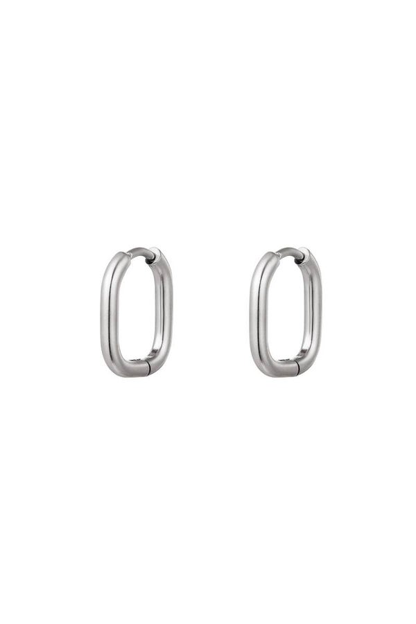 OORBELLEN CLASSY OVAAL 1,3 CM - ZILVER