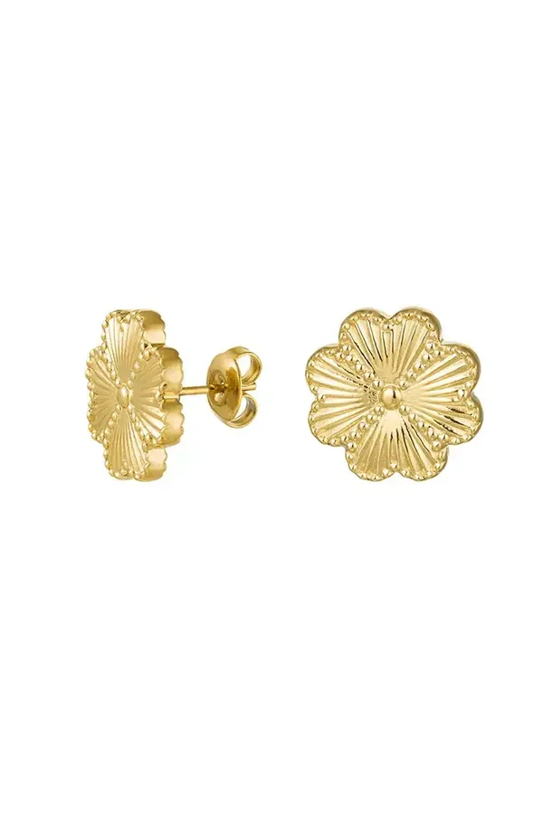 Oorbellen bloem - Goud
