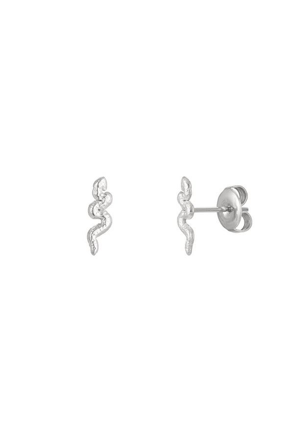 Oorbellen studs slang - Zilver