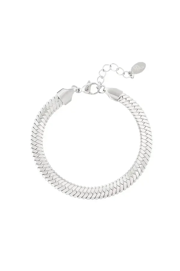 ARMBAND FLAT BRAIDED - ZILVER