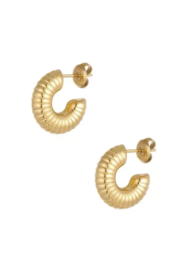Oorbellen striped moon - Goud